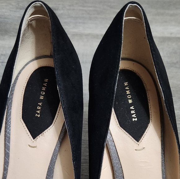 Zara Women's Pointy Block color heels - Picture 9 of 11